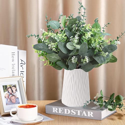 N MAGEAN Eucalyptus Leaves Stems 60 PCS, 4 Kinds Mixed Artificial Greenery Stems for Wedding Decor Vase Floral Arrangement...