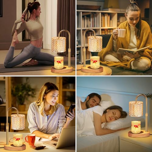 ZENLEA Candle Warmer Lamp with Timer, Candle Lamp with Dimmer, Wax Warmer Height Adjustable for Home Decor, Wax Melt Warme...