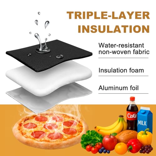mosago Insulated Food Delivery Bag - Reusable Thermal Cooler Grocery Bags for Catering&Delivery, Pizza Carrier for Events,...