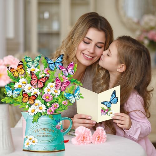 Airpark Mothers Day Gifts Card, 3D Pop Up Paper Flowers Bouquet 12’‘ with Note & Envelope, Birthday, Get Well, Teacher App...