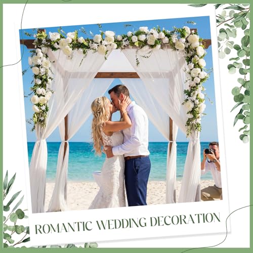 Riceshoot 4 Pcs 6ft Flower Garland with Peony & Rose - Artificial Silk Floral Vine Hanging Fake Roses Vine for Wedding Par...