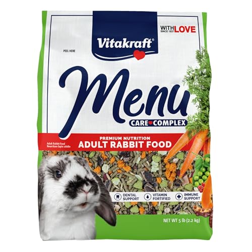 Vitakraft Menu Premium Rabbit Food - Alfalfa Pellets Blend - Vitamin and Mineral Fortified, Carrots, Greens, Grains, Fruit...