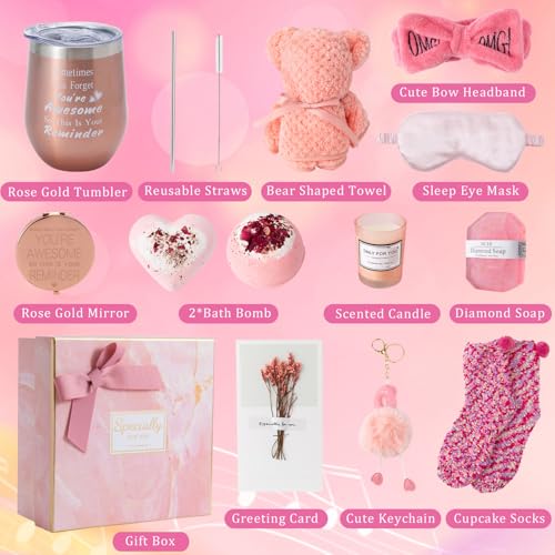 Gifts Basket for Women - Birthday Gifts for Women,Women Gifts Set Contains 13 Items Unique Female Gift Ideas,Relaxing Care...
