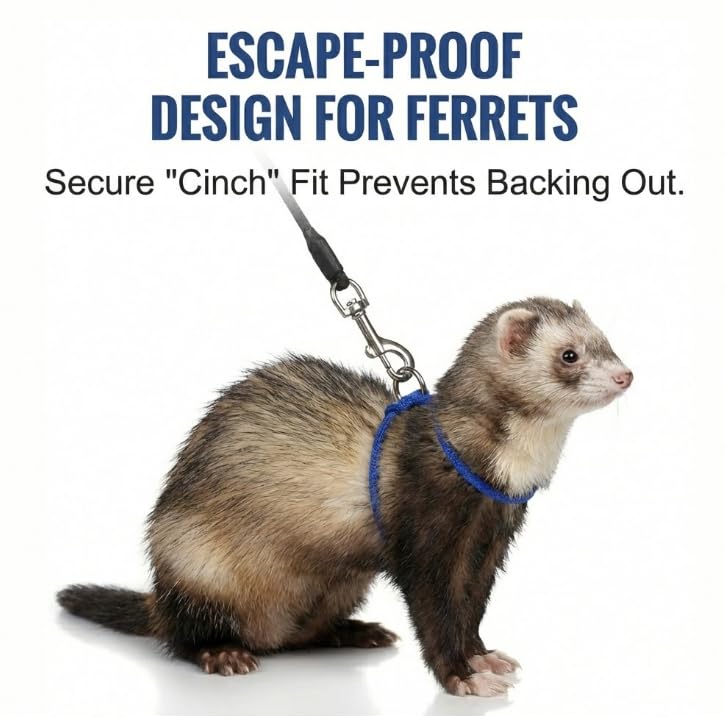 [3-Piece Set] Escape Proof Small Pet Harness and Leash - 10ft (3m) Retractable Lead & 2 Adjustable Rope Vests for Kittens,...
