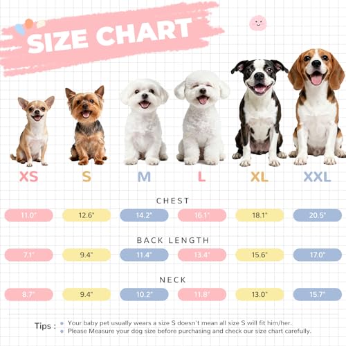 ABRRLO 4-Pack Summer Small Dog Shirts, Soft Breathable Dog Cooling Vest, Cute Fruit Print Puppy Cat Shirt Clothes, Lightwe...