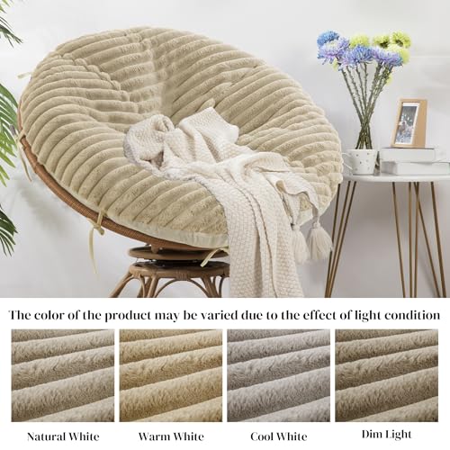 HOMBYS Fluffy Shaggy Cover for Papasan Chair Cushion, Plush Faux Fur Slipcover ONLY, (Without Cushion) Removable Soft Papa...
