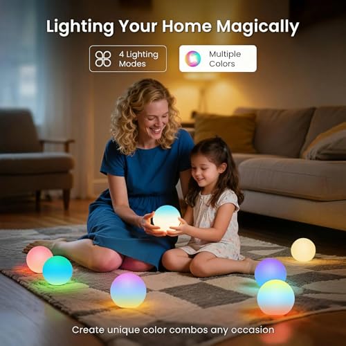 LOFTEK LED Ball Light, 3-inch Rechargeable Globe Lights, Color-Changing Ball Lamp with Remote, Waterproof Orb Light, Smart...