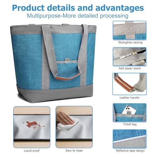 Awordo Insulated Cooler Bag Leakproof Thermal Insulation Collapsible Cooler Tote with Zippered, Reusable Cooler Bags