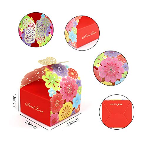 Kslong 50Pcs/Set Flower Butterfly Hollow Candy Box Cookie Gift Boxes Romantic Wedding Favors Cute Chocolate Box For Weddin...