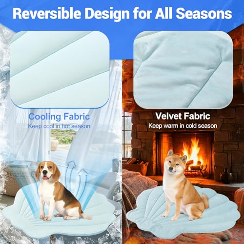 Tivray Dog Cooling Mat, 40'' × 40'' Large, Q-Max>0.4 Self-Cooling Mat for Dog, (Cool & Warm) Double-Sided Pet Cool Pads fo...