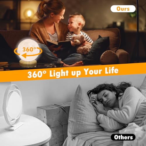 RscCleaner Light Therapy Lamp®, Happy Sun Lamp 10000 Lux with 3 Color Temperatures, Adjustable Brightness,Timer & Memory F...