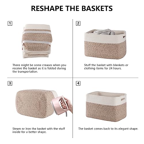 SIXDOVE 4 Pack Storage Baskets for Organizing, Woven Baskets for Shelves - Perfect for Toys, Books, Towels, and Clothes, D...