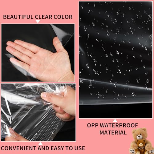 woric 6PCS Extra Large Cellophane Gift Bags 40x50 Inch Clear Cellophane Wrap Storage Bags for Gift Baskets Mothers Day Gra...