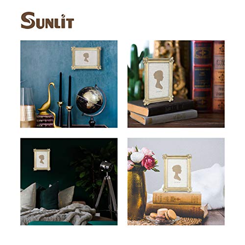 Sunlit Vintage Picture Frame 5x7 Inch, Luxury Antique Photo Frames with Glass Front, Photo Display, Tabletop Wall Hanging,...