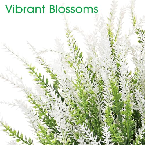 Ouddy Decor 12 Bundles Artificial Lavender Fake Flowers Faux Plastic Plants for Home Wedding Kitchen Garden Patio Window B...