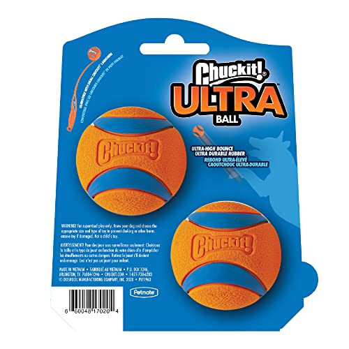 Chuckit! Ultra Ball Dog Toy, Balls for Dogs to Fetch, Durable Rubber, Small 2-inch, Pack of 2
