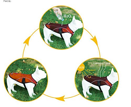SGODA Dog Cooling Vest Jacket for Dogs, Orange, Large, Nylon Material