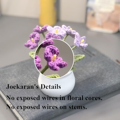 Joekaran Crochet Flowers Cute Small Flower, Self Care Gifts for Women Grandmother,Valentines,Birthday, Christmas Basket Gi...