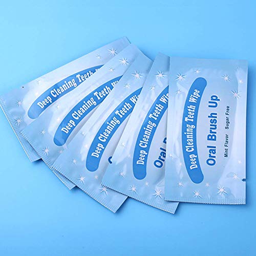 UNIQUE2U 100pcs Disposable Textured Deep Cleaning Teeth Wipes Finger Brush Oral Brush Clean Wipes