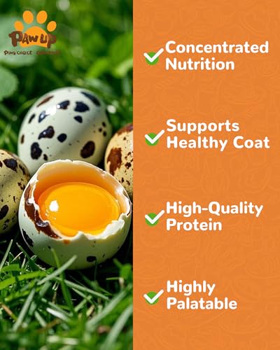 PAWUP Freeze Dried Quail Egg Yolk Pet Treats, Freeze-Dried Pet Food for Dogs, Cats, Pure Fresh Ingredient, 4.2 oz, Rawhide...