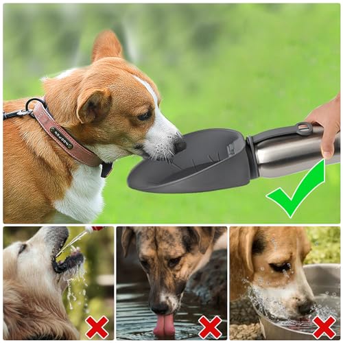 URPOWER 27 Oz Large Dog Water Bottle, Double Wall Insulated Stainless Steel Dog Travel Water Bottle Leak Proof Portable Pe...