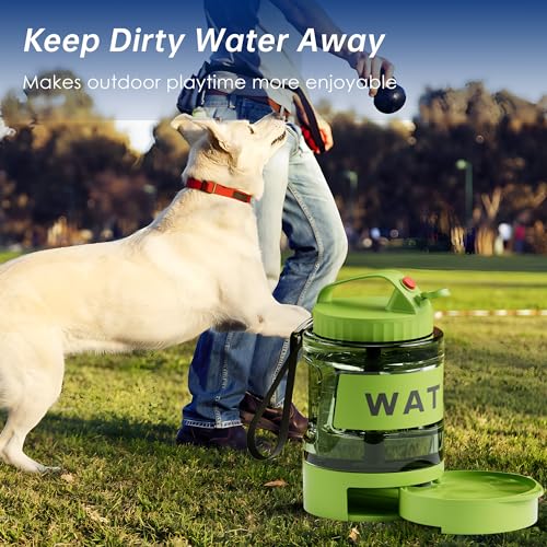 77oz Dog Water Dispenser, 2.2L Large Portable Dog Water Bottle with Pull-Out Drinking Bowl, BPA Free Leak-Proof Pet Travel...