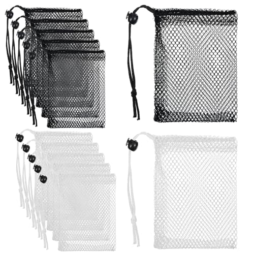 Nogeqi 10 Pcs Small Mesh Bags Drawstring, Mini Mesh Storage Bags Nylon Small Drawstring Bag with Cord Lock, Mini Net Bag f...