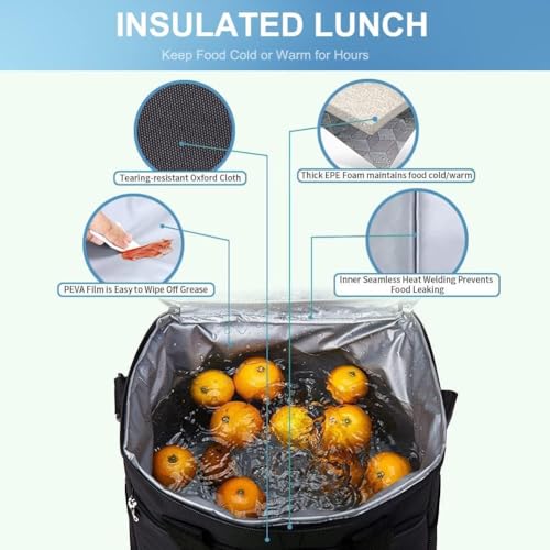 Iknoe Large Cooler Bag Collapsible 24 Can Insulated Bags Leakproof Lunch Cooler Tote with Multi-Pockets for Adult Insulate...