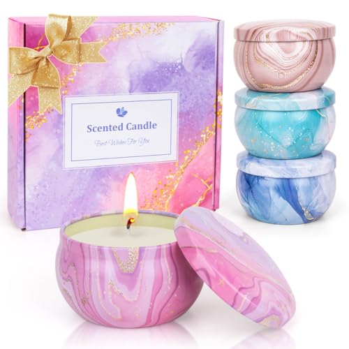 Candles Gift Set for Women, Aromatherapy Candles for Home Scented 4 Pack, 80 Hours Long Lasting, Womens Gifts for Christma...