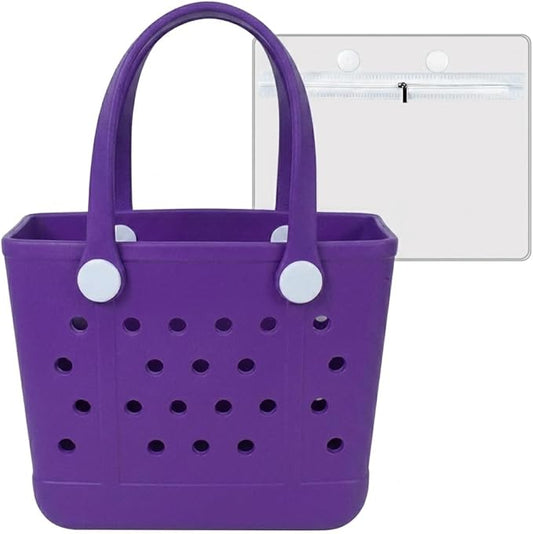 Uwyriwooq Rubber Beach Bag, Original Small Beach Tote Bag for Women, EVA Beach Bag Waterproof Sandproof