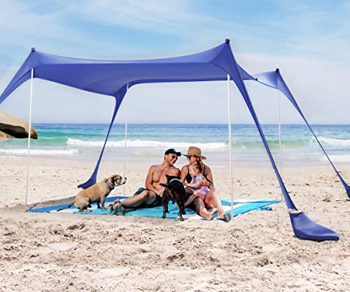 SUN NINJA Beach Tent Sun Shelter UPF50+ - Easy Pop Up Beach Canopy - Outdoor Shade for Camping Trips, Fishing, Backyard Fu...