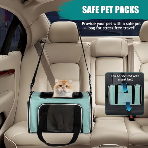 Cat, Dog Carrier for Small Medium Pet Carriers Up to15Lbs, Cats Carrier Soft- Sided Puppy Dogs Bag Portable Foldable Airli...