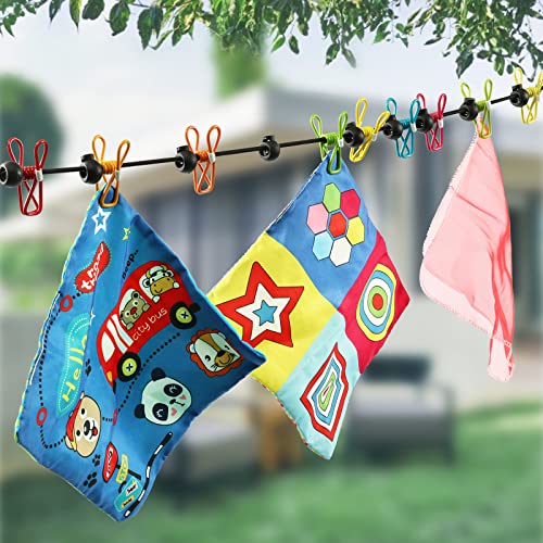Retractable Portable Clothesline for Travel，Clothing line with 12 Clothes Clips, for Indoor Laundry Drying line,Outdoor Ca...
