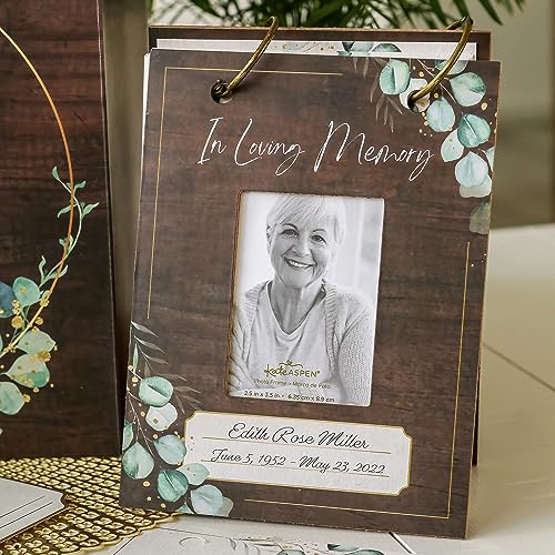 Kate Aspen Celebration of Life Memory Funeral Guest Book and Box for Memorial Service Bereavement Cards, Prayer Cards - Ha...