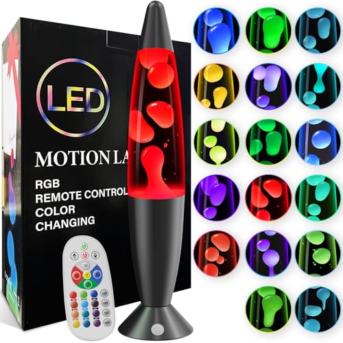 Large LED Liquid Motion Lamps Black 17 Colors Changing Lamp 16 Inch with Remote Giant Relax Mood Night Light for Kids Adul...