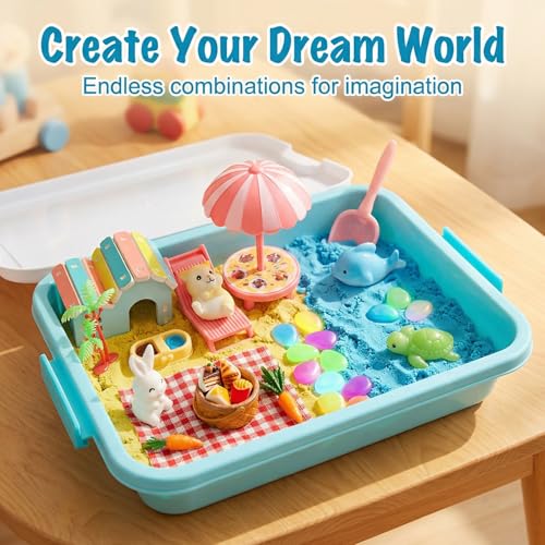 Carolart Pet Sensory Bin,Hamster and Rabbit Habitat,Animal Sensory Sand Kit for Boys and Girls, Pet Sensory Toys,Summer Be...