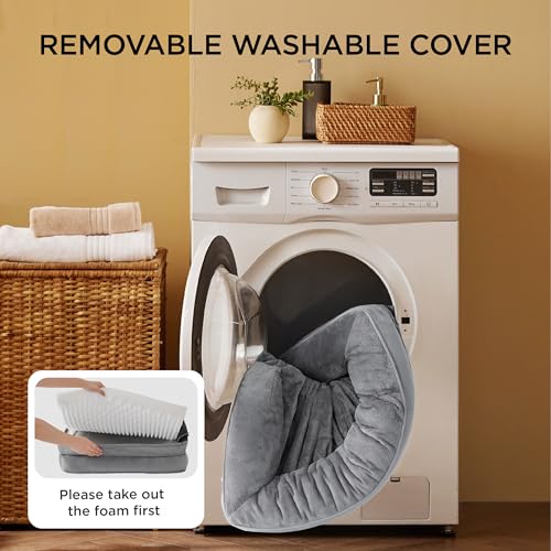 Bedsure Orthopedic Dog Bed Medium Size Dogs - Washable Small Medium Dog Cat Bed Waterproof, Comfort Cats Couch Sofa with W...