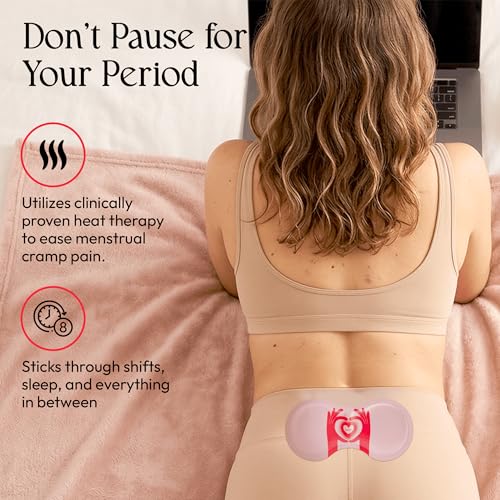 FOMIN PMS Relief Heat Patches (8 Pack) — Air-Activated Self-Heating Cramp Relief Patch, Drug-Free Period Pain Relief, 8-Ho...