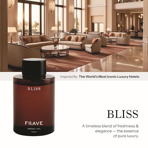 Frave Bliss Hotel Diffuser Oil 100ml, 3.38 oz Aroma Oil, Scent Inspired by The World’s Most Iconic Luxury Hotels, Aromathe...