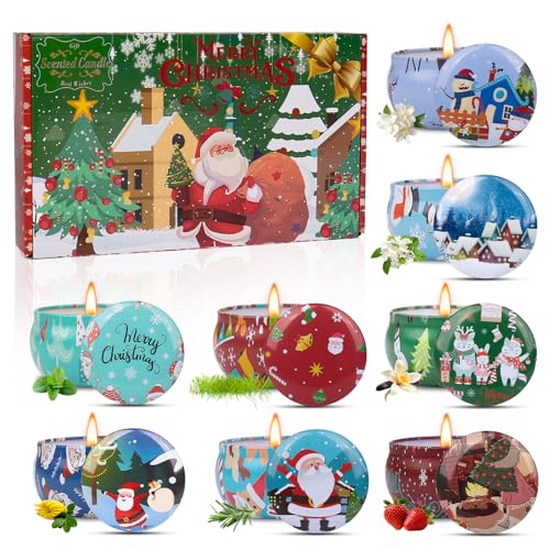 Aeraroma Christmas Candle Set, 8 Pack Christmas Scented Candles, 20oz Scented Candle Gift for Women Men, Aromatherapy Soy ...