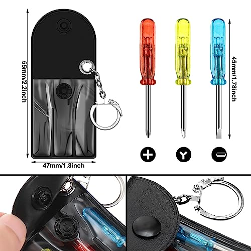 Jutom 130 Set Mini Screwdriver Keychain Set Bulk Includes 3 Mini Screwdrivers in a Portable Pouch with Snap with Hook Bulk...