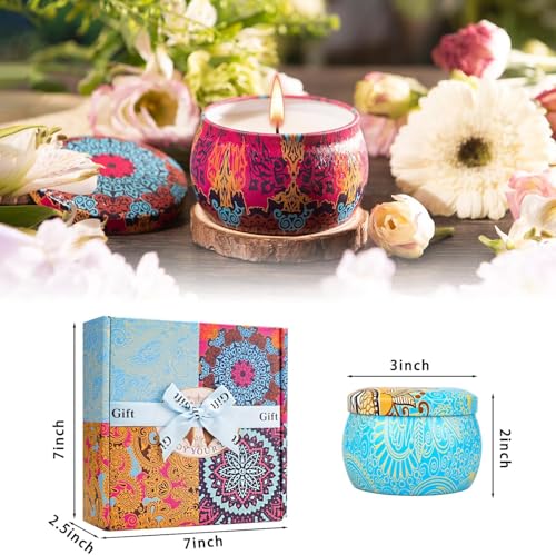 Candle Gift Set for Women, 4 Pack Long Lasting Lavender Scented Soy Candles, Aromatherapy Candles for Home Relaxation, Ide...