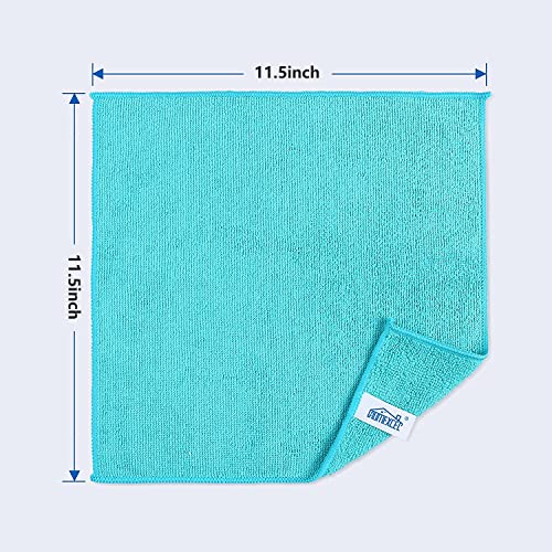 HOMEXCEL Microfiber Cleaning Cloth, 8 Pack Cleaning Rags, Cleaning Towels with 4 Color Assorted, 11.5"X11.5"(Green/Blue/Ye...