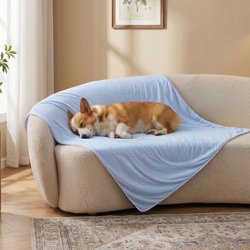 ZOMISIA Cooling Blanket for Medium Dogs - Breathable Air-Core Fill Lightweight Pet Mat, Soft Cold Blanket Washable for Sum...