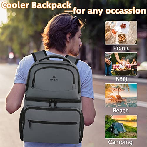 MATEIN Cooler Backpack, 26 Cans Insulated Lunch Backpack for Men Women, Leakproof Double Layer Lunch Cooler Bag Lightweigh...