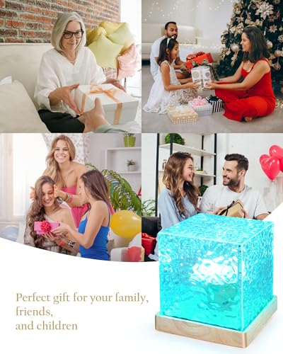 Deogos Mood Lighting,Rechargeable Northern Lights Cube Ambient Lighting Ocean Wave Projector Light Aurora Glow Lamp,16 Col...