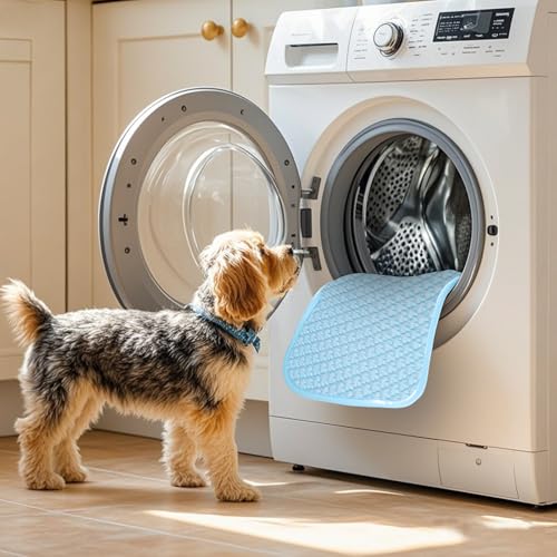 SOMOYA Dogs Cooling Mat (Q-Max>0.45) Upgrade Cooling Pad Non-Slip DOD Bed Mats Blanket Sleeping Kennel Mat,Washable Ice Si...