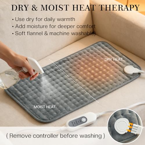 Heating Pad for Back Pain & Period Cramps,Moist Heated Pad for Abdomen, Legs & Muscles,5 Heat Levels, 2-Hour Auto Shut-Of...