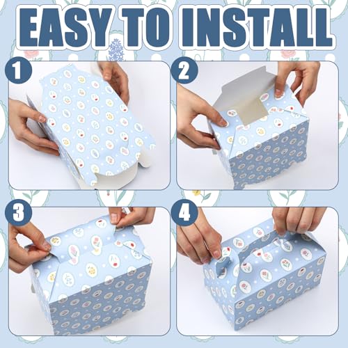 Novabright 24 Pcs Pastel Garden Floral Gift Boxes Tea Party Favor Gable Boxes with Handle Paper Candy Goodie Treat Bags fo...