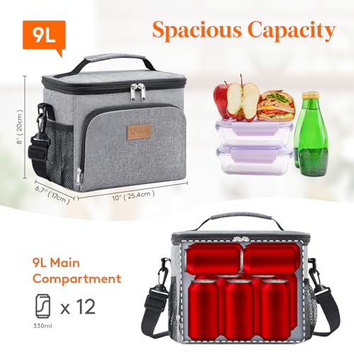 Lifewit Reusable Insulated Lunch Bag, Portable Cooler Freezable Soft Lunchbox Leakproof with Adjustable Shoulder Strap for...